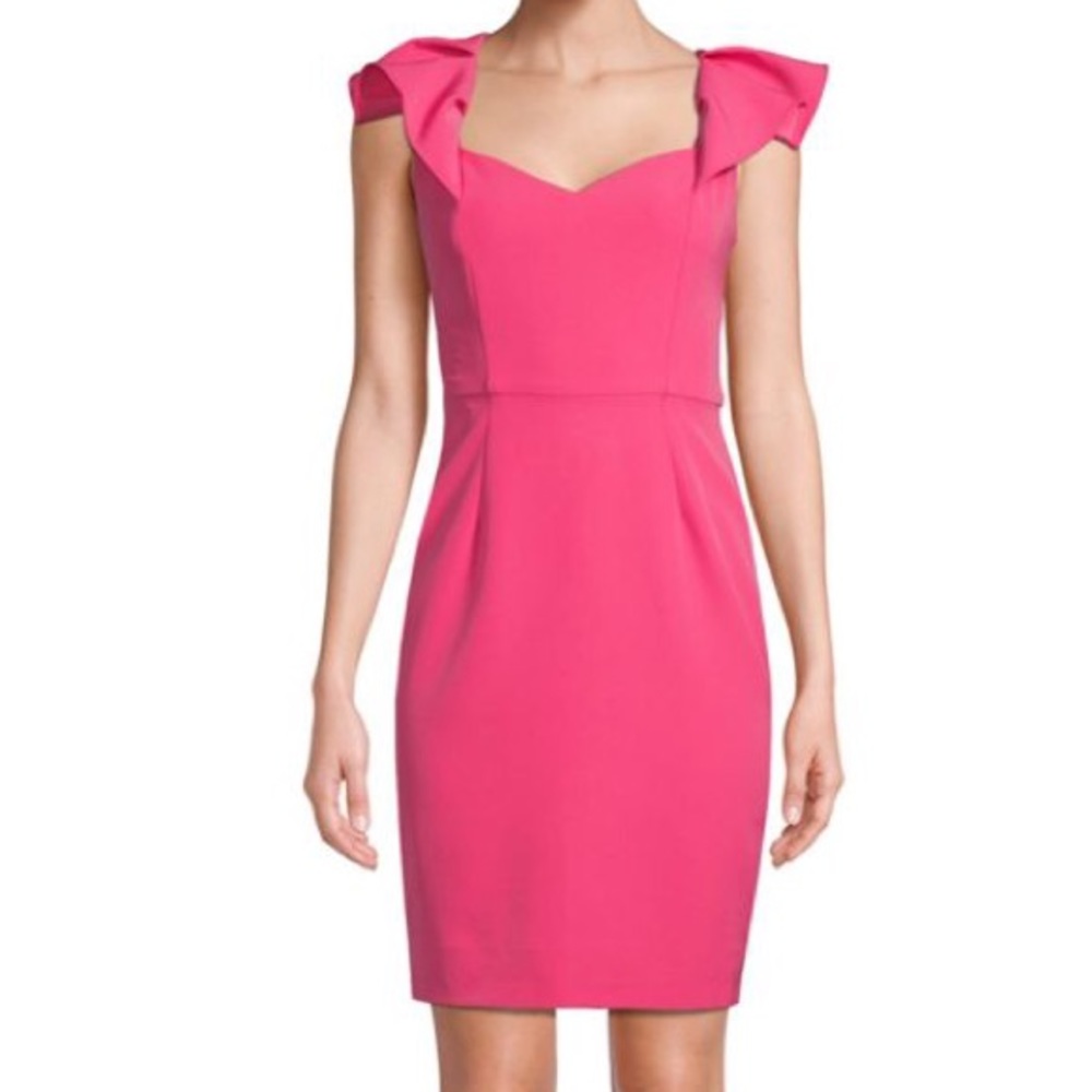 NEW! Alexia Admor Pink Flutter-sleeve sheath dress